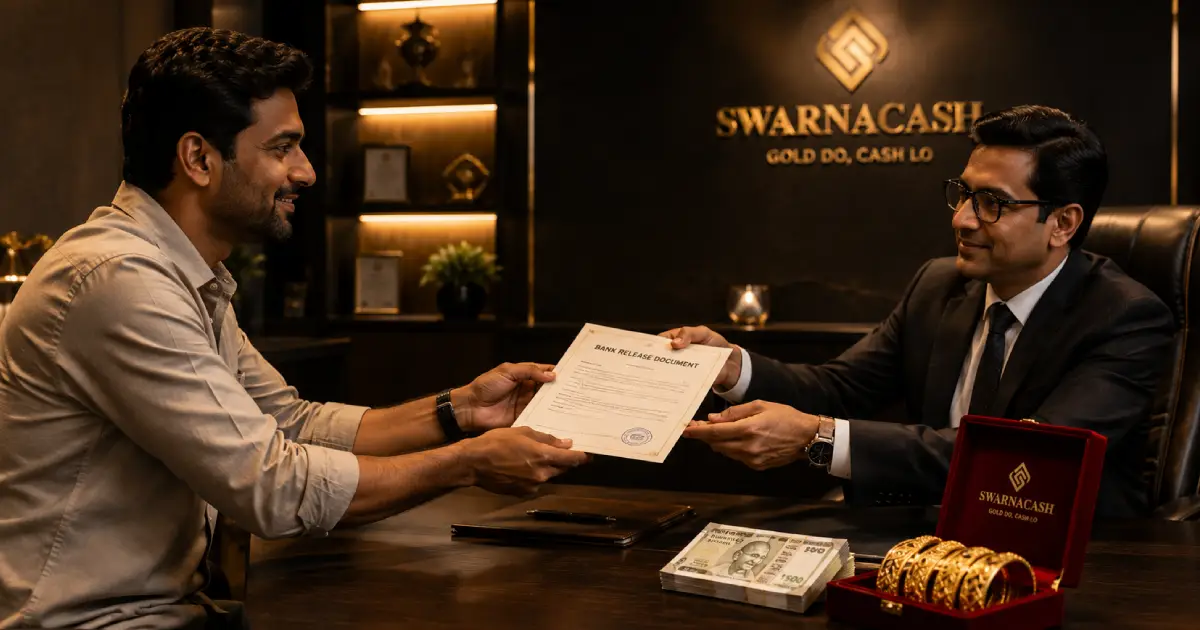 Releasing pledged gold from a bank