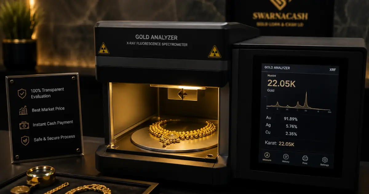 X-Ray testing machine evaluating gold purity